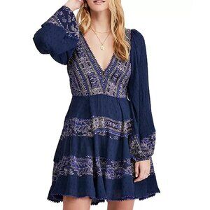 Free People My Love Mini Dress - Navy